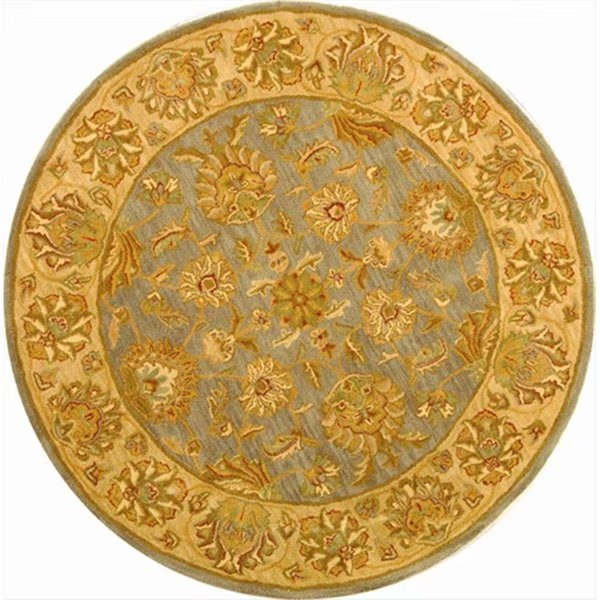 8 x 8 ft. Round- Traditional Heritage Blue And Beige Hand Tufted Rug, Safavieh, Mfr#: HG343B-8R